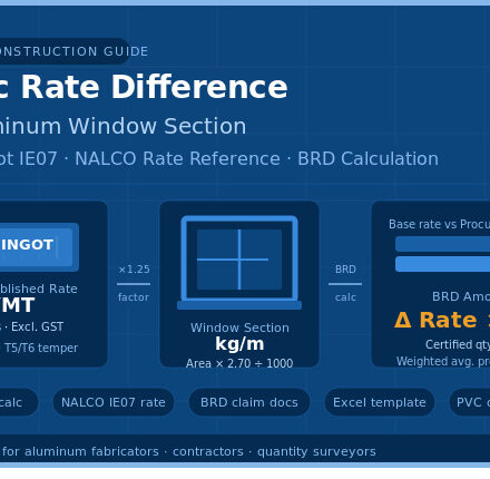 Basic Rate Difference of Aluminum Window Section