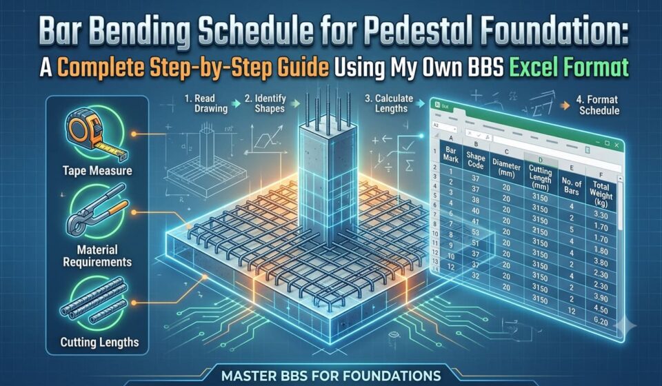 Bar Bending Schedule for Pedestal Foundation